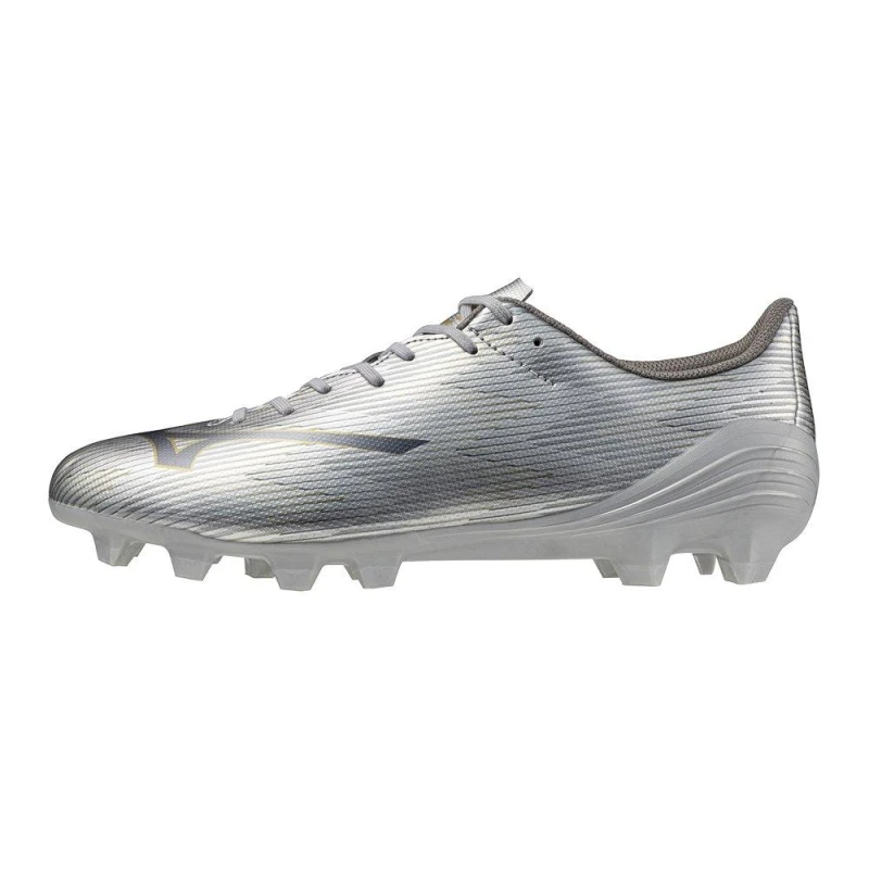 Image of Mizuno Alpha II Firm Ground Football Boots Adults Glx Slv/Gold male 8 (42)