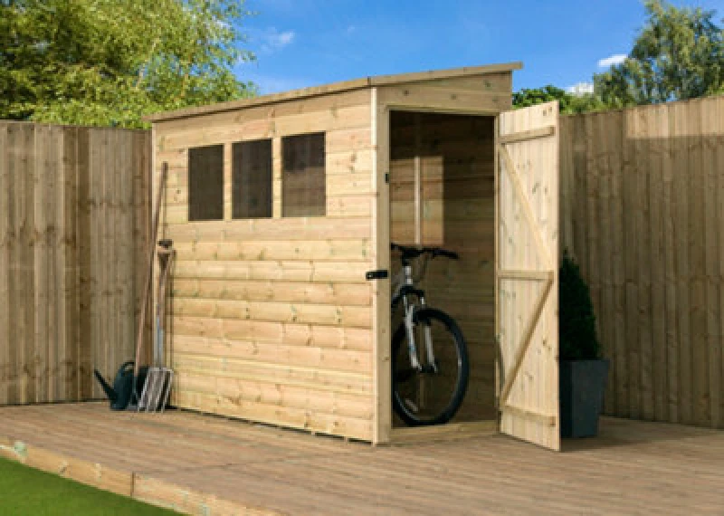 Image of Empire Sheds Empire 2800 Pent 7X3 Pressure Treated Tongue And Groove Wooden Garden Shed Door Right Side Panel (7' X 3' / 7ft X 3ft) (7X3)