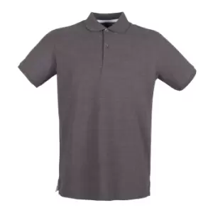 image of Henbury Mens Modern Fit Cotton Pique Polo Shirt (3XL) (Charcoal)