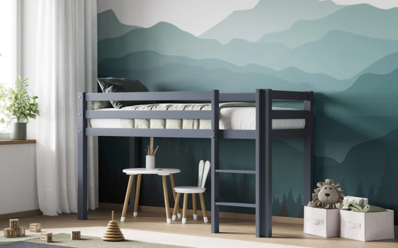 Image of Flair Elara Wooden Shorty Mid Sleeper Bed Grey