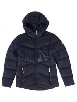 Image of Barbour International Girls Lydden Hooded Jacket - Black, Size 8-9 Years, Women