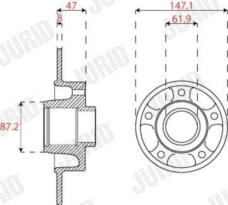 Image of Brake disc JURID 563317JC-1