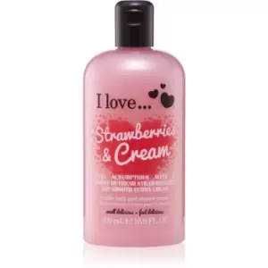 image of I love... Strawberries & Cream Shower and Bath Cream 500 ml