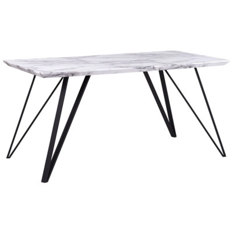 Image of Beliani Dining Table Molden Marble/ Black 150 Cm 80 Cm