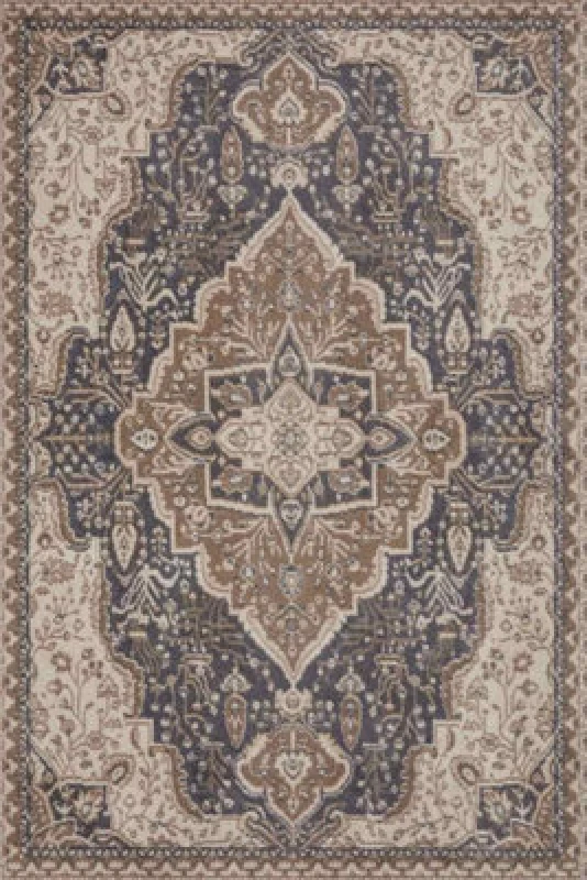 Image of The Rugs Terrain Designer Shortpile Rug Durable Medallion Polypropylene Rug In Multi