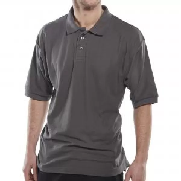 Image of Click Polycotton Polo Shirt Grey 2XL
