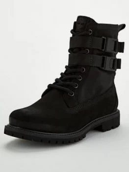 image of Timberland Authentics Buckle Calf Boots - Black, Size 5, Women