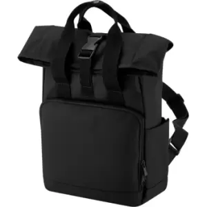 image of Mini Recycled Twin Handle Backpack (One Size) (Black) - Bagbase