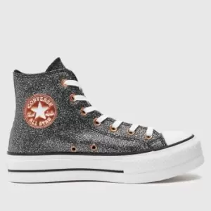 Image of Converse Black & Gold All Star Lift Trainers