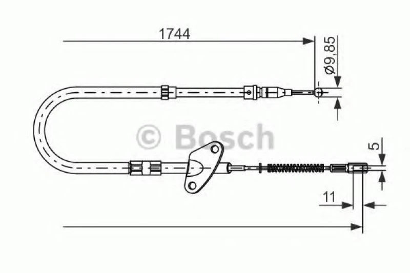 Image of Handbrake cable Bosch 1 987 477 122