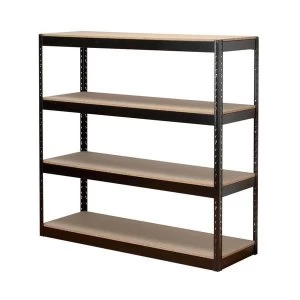 Image of Influx Archive Shelving Unit Heavy duty Boltless 4 Shelves Capacity 4x 100KG Black
