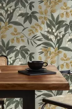 Image of Superfresco Easy Persephone Green Leaves Wallpaper
