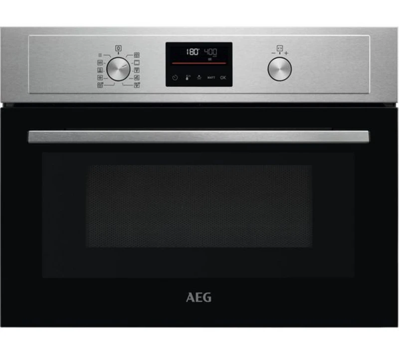 image of AEG KMX365060M 3000 CombiQuick Built-In Combination Microwave Oven - Stainless Steel KMX365060M Stainless steel