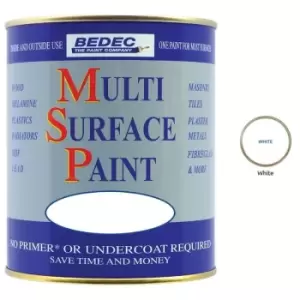 image of Bedec Multi Surface Paint - Gloss - White - 250ml - White