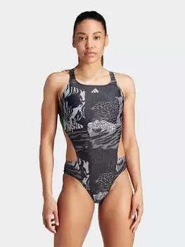 Image of adidas Performance Swimsuit - Grey, Size 34, Women