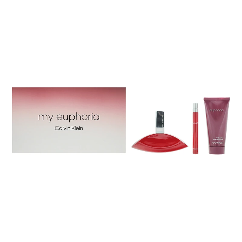 Image of Calvin Klein My Euphoria 3 Piece Gift Set: Eau de Parfum 100ml - Eau de Parfum 1