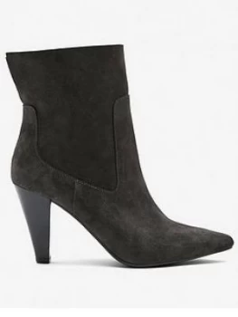 Image of Mint Velvet Ezra Suede Western Boot - Charcoal, Size 38, Women