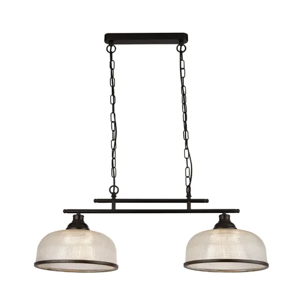 Image of Searchlight Highworth 2 Light Bar Ceiling Pendant Light - Black
