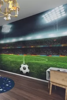 image of Football Stadium Green Matt Smooth Paste the Wall Mural 300cm wide x 240cm high