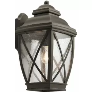 Image of Loops - Outdoor IP44 1 Bulb Wall Light Lantern Olde Bronze LED E27 60W d01822