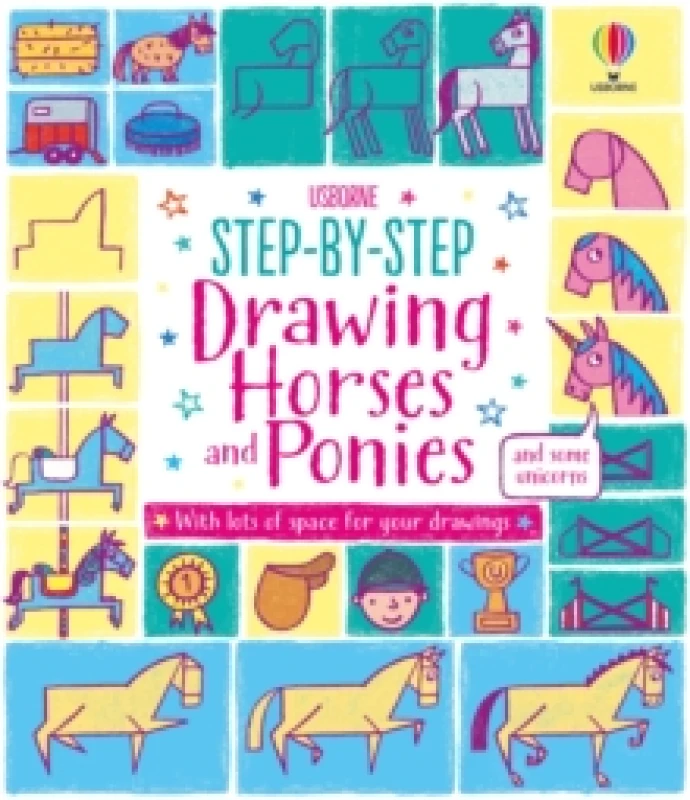 Image of Fiona Watt Step-by-step Drawing Horses and Ponies Book Multi unisex