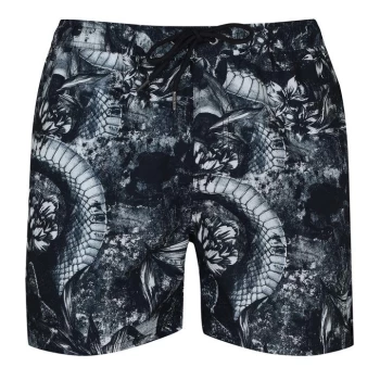 image of Firetrap Swim Shorts - Navy Flwr Skll