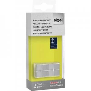 Image of Sigel Magnet SuperDym C10 Extra-Strong Cube-Design (W x H x D) 20 x 10 x 20 mm Cube Silver 2 pc(s) GL704