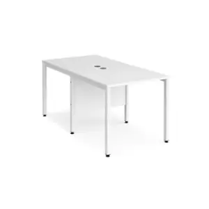 image of Office Desk 2 Person Rectangular Desk 800mm White Tops With White Frames Maestro 25