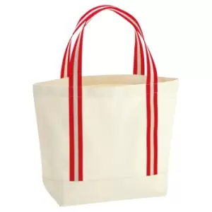 Image of Westford Mill EarthAware Organic Tote Bag (One Size) (Natural/Classic Red)