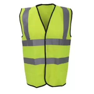 Image of Warrior Mens High Visibility Safety Waistcoat / Vest (3XL) (Fluorescent Yellow)