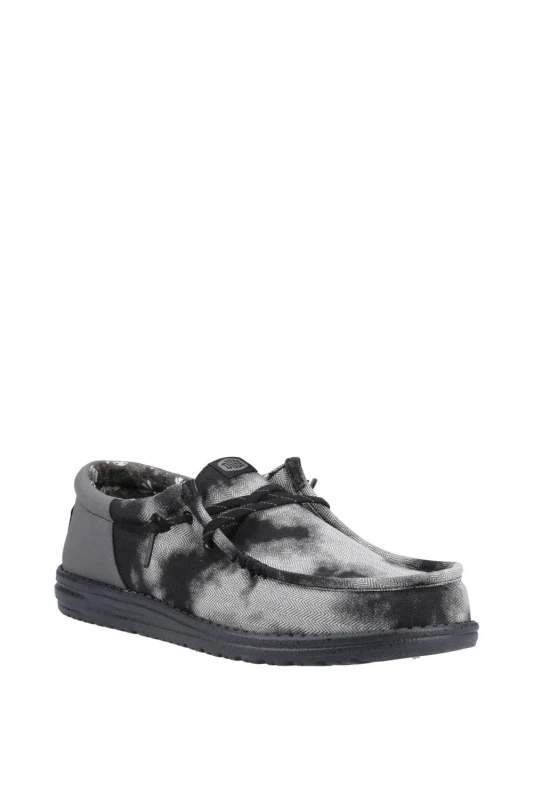 Image of HEYDUDE Mens Wally Funk Overdye Shoe in Black Size: 9 Black Male 9