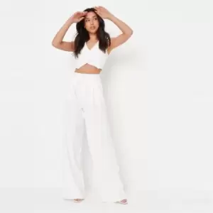 Missguided Tailored Wide Leg Trousers - White