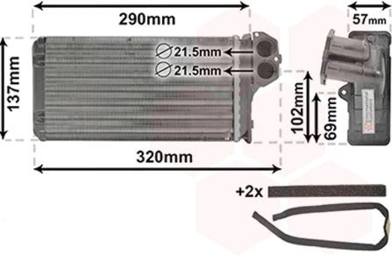 Image of VAN WEZEL Heater matrix VAN WEZEL 40006226