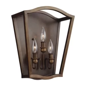 Image of Yarmouth 3 Light Wall Light, Painted Aged Brass