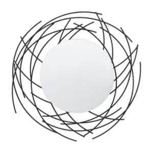 Image of Gallery Interiors Tooting Wall Mirror in Black 60x60cm