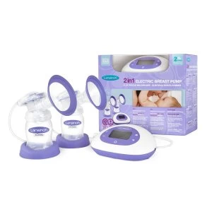 image of Lansinoh 2-in-1 Electric Breast Pump - Purple & White