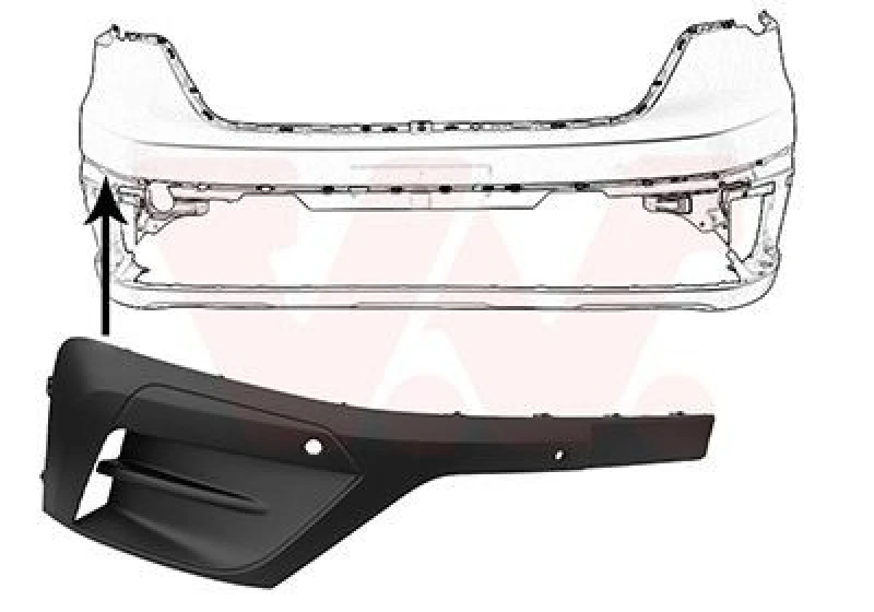 Image of VAN WEZEL Bumper moulding VAN WEZEL 4423584