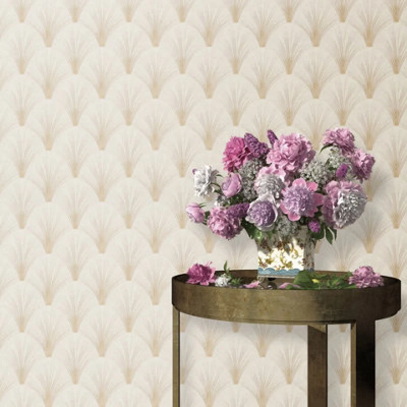 Image of Elle By Erismann Luxury Avantgarde Vinyl Wallpaper In Natural And Gold