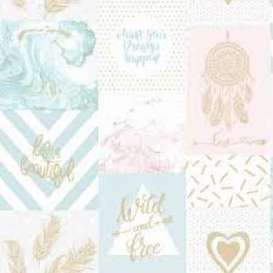 image of Holden Decor Life is Beautiful Pink/Gold Collage Wallpaper Paper