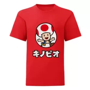 image of Super Mario Childrens/Kids Toad T-Shirt (12-13 Years) (Red/White)