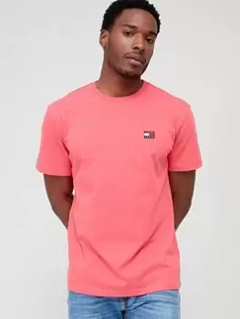 Image of Tommy Jeans Classic Tommy XS Badge T-Shirt, Bright Pink, Size 2XL, Men