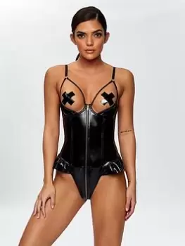 Image of Ann Summers Bodywear Uninhibited Crotchless Teddy - Black Size M Women