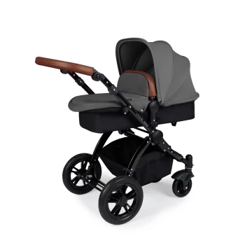 image of Ickle Bubba Stomp V3 2 In 1 Carrycot & Pushchair - Black / Graphite Grey