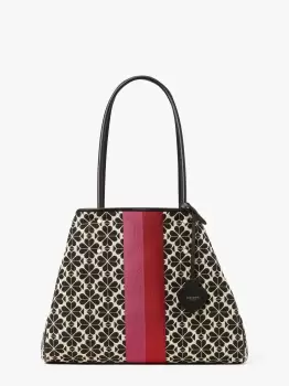 image of Kate Spade Spade Flower Jacquard Everything Stripe Large Tote Bag, Multi, One Size