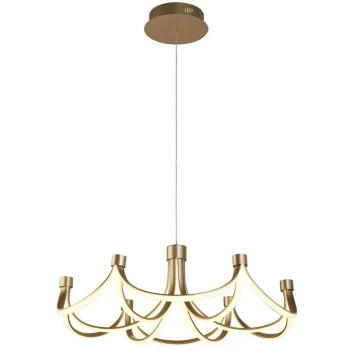 image of Searchlight Lighting - Searchlight Signature 12 Arm LED Convertible To Semi Flush Pendant Gold Painted 2700K