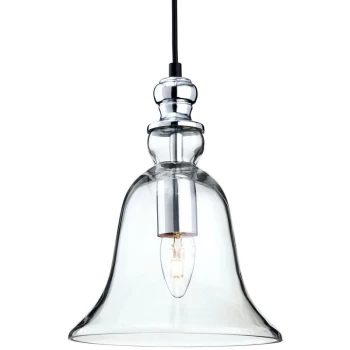 Image of Firstlight - Omar - 1 Light Dome Ceiling Pendant Chrome, Clear Glass, E27