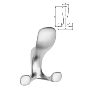 Image of GTV Modern Hat Coat Hanger Hook Door Wall Bath Model Toledo 104mm - Colour Alumi