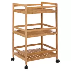 image of 5Five Square Bamboo Kitchen Trolley