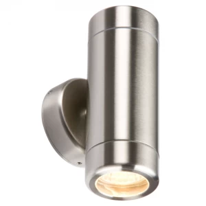 Image of KnightsBridge Fixed IP65 Stainless Steel Indoor Outdoor Double Wall Light