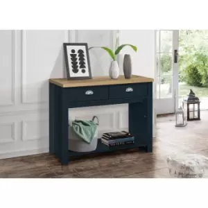 image of Birlea Highgate 2 Drawer Console Table Navy And Oak